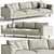 Modern 4-Seater Fabric Sofa Settee 3D model small image 1