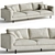 Modern 4-Seater Fabric Sofa Settee 3D model small image 2