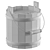 Vintage Metal Water Pail 3D model small image 2