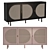 Modern Rattan Sideboard in Pink 3D model small image 1