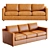 Premium Leather 3-Seat Sofa Model 3D model small image 1