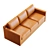 Premium Leather 3-Seat Sofa Model 3D model small image 2