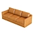 Premium Leather 3-Seat Sofa Model 3D model small image 3