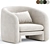 Chic Warren Armchair with Style 3D model small image 1