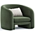 Chic Warren Armchair with Style 3D model small image 3