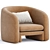 Chic Warren Armchair with Style 3D model small image 4