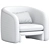 Chic Warren Armchair with Style 3D model small image 5