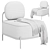 Hawaii Armchair in Dark Grey 3D model small image 7