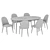 Nicole Dining Set White Beige 3D model small image 5