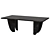 Rectangular Black Ash Wood Dining Table 3D model small image 1