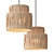 Rattan Palm Eastern Style Chandelier 3D model small image 4