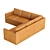 Premium Leather Sectional Sofa Model 3D model small image 3