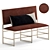 Plush Velvet Upholstered Bench 3D model small image 2