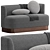 Stylish Buena Upholstered Dining Bench 3D model small image 1