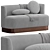 Stylish Buena Upholstered Dining Bench 3D model small image 2