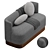 Stylish Buena Upholstered Dining Bench 3D model small image 3