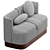 Stylish Buena Upholstered Dining Bench 3D model small image 4