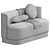 Stylish Buena Upholstered Dining Bench 3D model small image 7