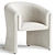 Modern Dining Chair Elmore Cream 3D model small image 1