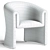 Modern Dining Chair Elmore Cream 3D model small image 3
