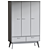 Nordic-3 Light Wardrobe Cabinet 3D model small image 4