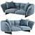 Modern 2 Seater Moncloud Sofa 3D model small image 1