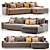 Modern Paseo Sectional Sofa 2018 3D model small image 2