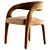 Modern Leather Dining Chair Set 3D model small image 2