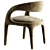 Modern Leather Dining Chair Set 3D model small image 3