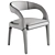 Modern Leather Dining Chair Set 3D model small image 6