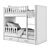 Sonata Double Bunk Bed 3D model small image 4