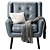 Velvet Accent Armchair LWFLIFE 2016 3D model small image 4