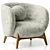 Cozy White Armchair Set, Hair & Fur 3D model small image 1