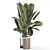 Rusty Concrete Pot Indoor Plants 3D model small image 2