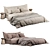 Cozy Neutral Bed Set with Zara Home Linen Bedding 3D model small image 1