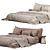 Cozy Neutral Bed Set with Zara Home Linen Bedding 3D model small image 4