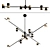 Modern Adjustable Spot Light Chandelier 3D model small image 1