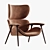 Elegant Khepri Armchair in Velvet 3D model small image 1