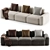 Sarah Ellison Velvet Sofa Collection 3D model small image 2