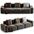 Sarah Ellison Velvet Sofa Collection 3D model small image 4