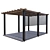 Modern Metal and Wood Gazebo 3D model small image 4