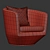 Sleek U Turn Armchair Design 3D model small image 3