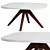 Modern Square Drift Table Wood Legs 3D model small image 3