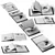 Floating Bookshelves with Open Books 3D model small image 2