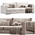 Flexform Magnum 3-Seater Fabric Sofa 3D model small image 2