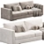 Flexform Magnum 3-Seater Fabric Sofa 3D model small image 3