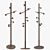 Rustic Wooden Coat Rack 3D model small image 4