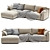Contemporary Modular Ellington Chaise Sofa 3D model small image 3