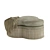 Trefoil Velvet Ottoman - Elegant Comfort 3D model small image 1