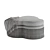 Trefoil Velvet Ottoman - Elegant Comfort 3D model small image 2